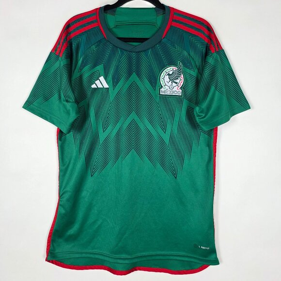 Adidas Mexico 2022 Soccer Football Mens Large Short Sleeve Green Jersey - Picture 1 of 9